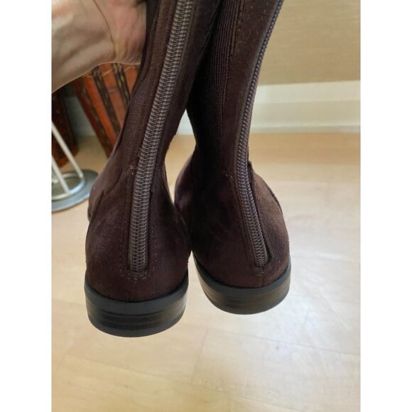 Anne Klein "Audrey" Brown tall boot Women Sz 5 back zip - Picture 9 of 10